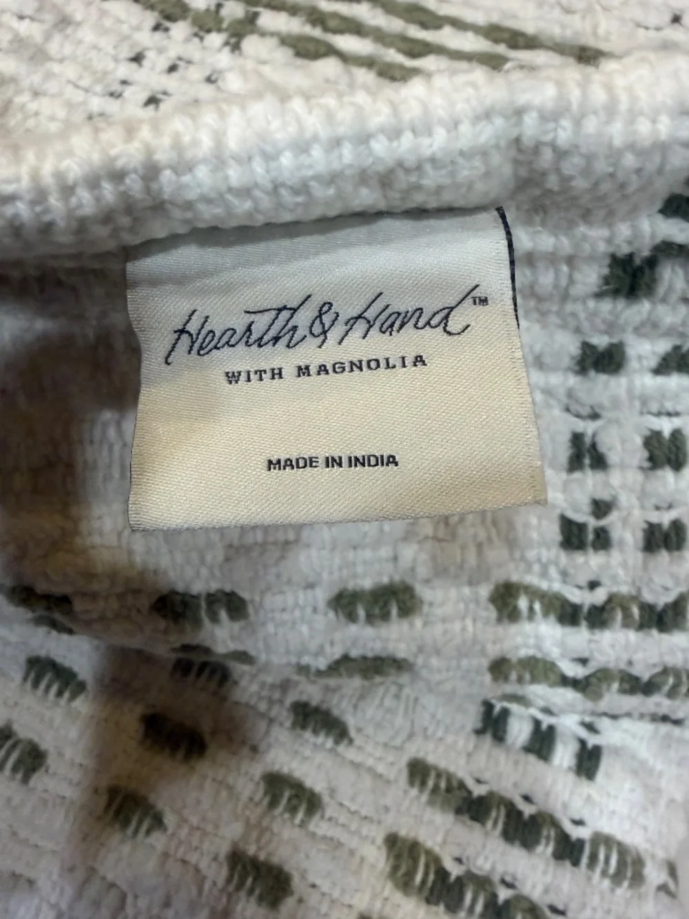 Hearth & Hand by Magnolia Green/Cream Open Plaid Bath Rug